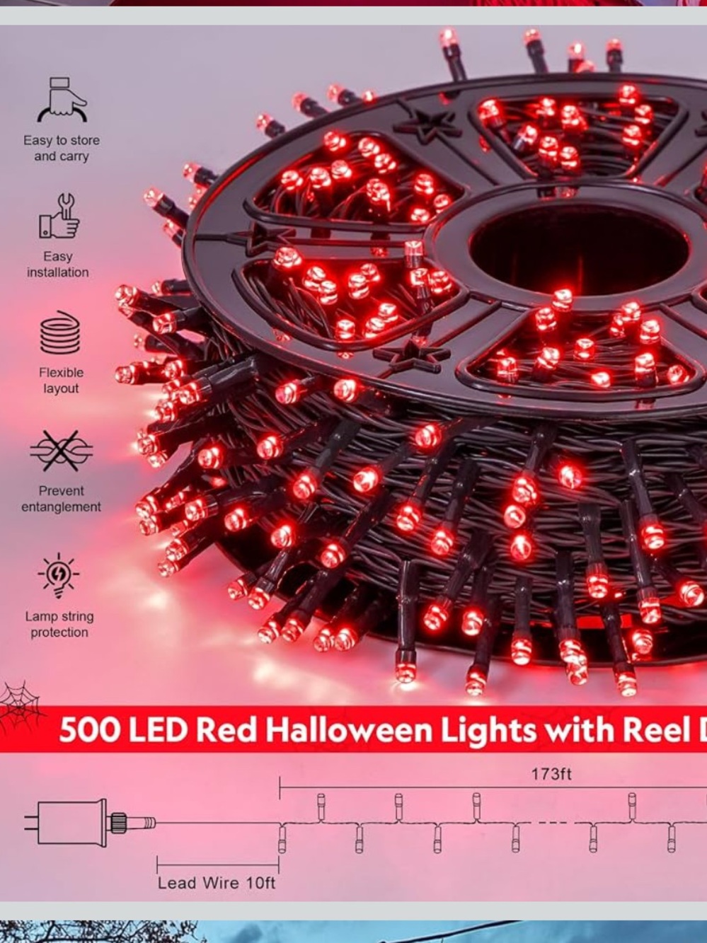 Red String Lights - LED Holiday Decor